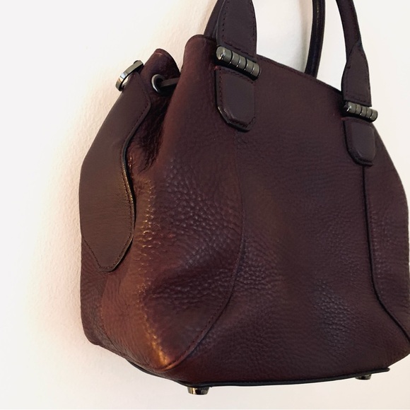 MACKAGE Maroon Pebbled Leather Satchel Bag - Picture 5 of 10